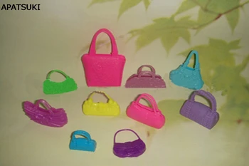 10 шт./компл. Милая сумочка разных типов, сумка через плечо для кукол Барби разных типов и цветов в случайном детском подарке