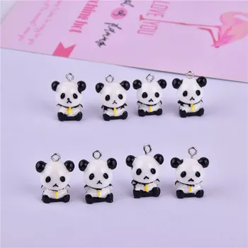10шт 3D Милые подвески из смолы в виде панды для браслетов, изготовление ювелирных изделий своими руками
