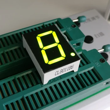 10шт 7-сегментный Общий Анод, 1-битная цифровая трубка 0,8 дюйма, желто-зеленый светодиодный дисплей, 7 сегментов, Светодиодная цифровая трубка 10P