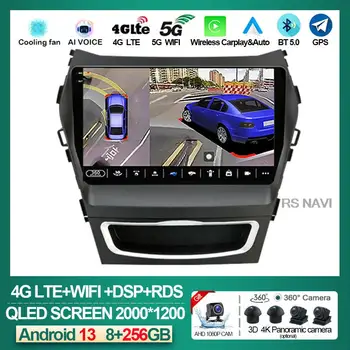 2 Din Android 13 Автомобильный Стерео Радио Мультимедийный Видеоплеер Для Hyundai Santa Fe 3 Grand IX45 2012-2017 Навигация GPS Carplay