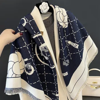 2023 модная осенне-зимняя новая женская утолщенная теплая шаль из искусственного кашемира, элегантный квадратный шарф, высококачественный шарф