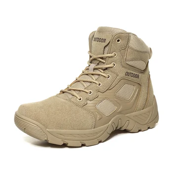 2023 Новые военные тактические мужские ботинки Из кожи десанта спецназа, армейские водонепроницаемые ботильоны, армейская мужская обувь, Размер 47