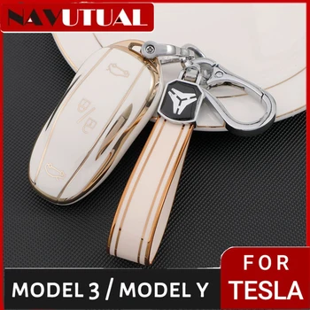 2023 Новый Чехол Для Ключей Автомобиля Tesla Аксессуары Для Модели 3/Y Smart Remote Key Cover TPU Full surround Protection Shell С Брелоком Для ключей