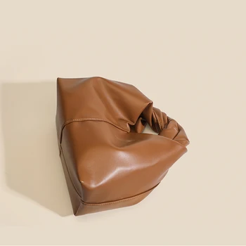 2024 Новые плиссированные Женские сумки Cloud, сумка через плечо для женщин, плиссированная Женская сумка-бродяга из мягкой искусственной кожи, кошелек, распродажа, Бежевый