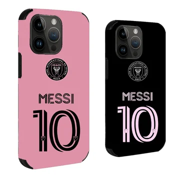23-24 lnter Miami FC L-Leo M-Messi 10 Чехлов Для телефонов iPhone 14 13 12 11 Plus Pro Max Mini Xr 7 8 Fiber Cover Чехол Для телефона