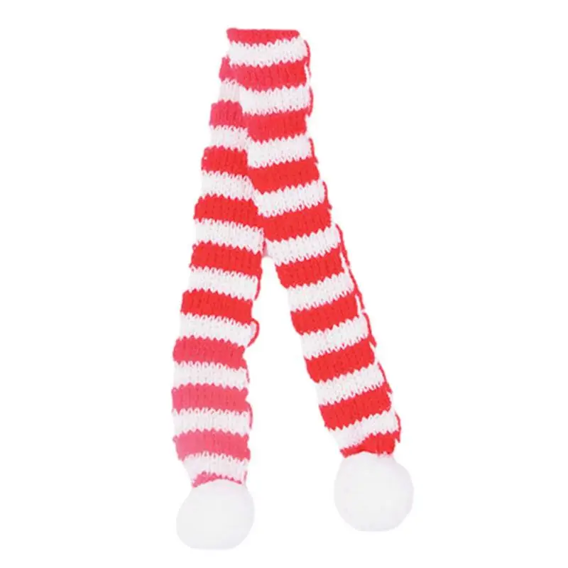 Теплый Полосатый костюм для домашних животных с шарфом Санта Клауса, милый мини-вязаный яркий костюм для щенка, кролика, хомяка-шиншиллы