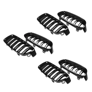 3 пары глянцевых черных радиаторных решеток для BMW 3-Series F30 F31 F35 2012-2017 Для стайлинга автомобилей