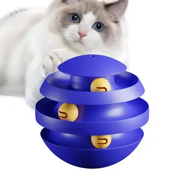 3 Уровня Игрушки для домашних кошек и собак, трехуровневые обучающие развлечения, треки для котенка, развлечение для интеллекта кошек, Трехдисковые тумблеры