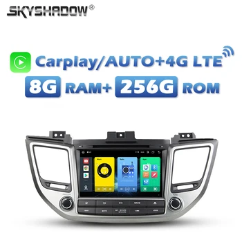360 КАМЕРА 720P 4G SIM Carplay Android 13,0 8G + 256G Автомобильный DVD-плеер GPS Радио wifi Bluetooth Для Hyundai TUCSON IX35 2015-2017