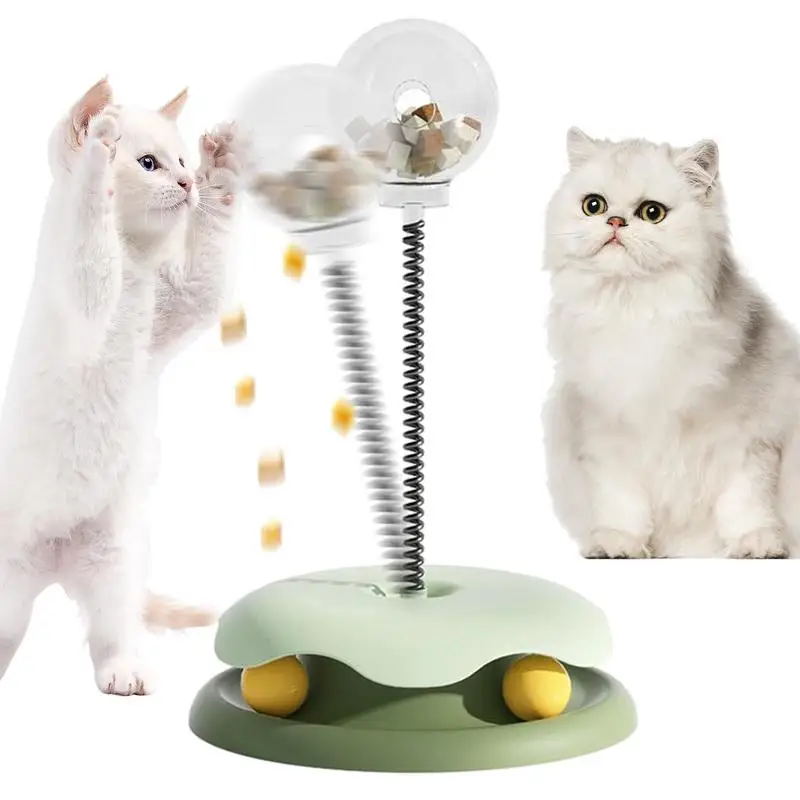 Игрушки Для кошек Для домашних кошек, Игрушечный диспенсер для лакомств, шарик для протечки корма С нескользящей подушечкой, встряхивающий игрушки для упражнений для домашних животных на 360 градусов Для