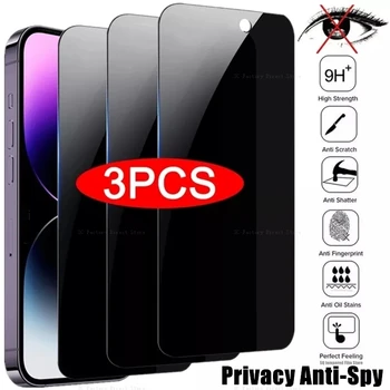 3ШТ Защитная Пленка для Экрана Конфиденциальности Для iPhone 14 PRO MAX Anti-Spy Закаленное Стекло Для iPhone 13 12 Mini 11 XS Max XR 7 8 Plus SE 2022
