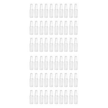 60шт Прозрачных Пустых Флаконов-распылителей 50 мл Пластиковый Мини-Контейнер Многоразового использования Пустые Косметические Контейнеры