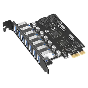 7 Портов USB 3.0 PCI Adapter Card USB Карта Расширения, PCIe Riser Card для ПК, Linux / WindowsXP/ 7/ 8/ 8.1/ 10