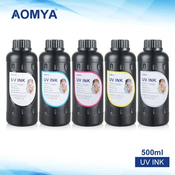 Aomya 5x500 мл для Epson UV Ink/УФ Светодиодные Чернила УФ Планшетный Принтер для Epson DX5 DX6 DX7 Головка принтера УФ-лампа BK CY MG YL Белый