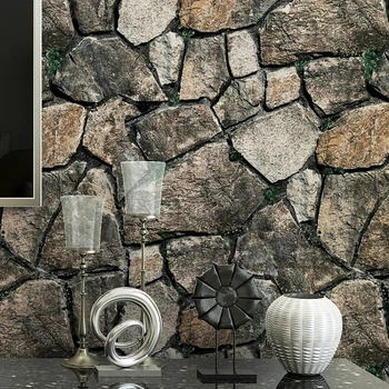 beibehang Обои с имитацией камня и кирпича для стен, 3D наклейки на стены в деревенском стиле, виниловые обои papel de parede3d