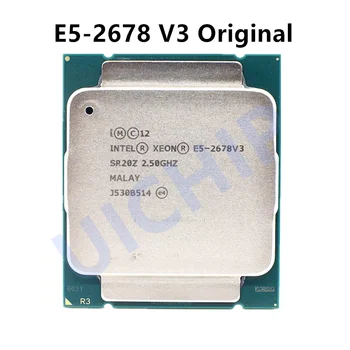 E5 2678 V3 2.5G Обслуживающий процессор LGA 2011-3 e5-2678 V3 2678V3 Настольный процессор ПК Процессор для материнской платы X99 100% Нормальная Работа Intel Xeon