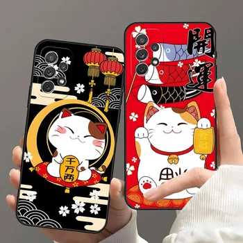 Maneki Neko Lucky Money Cat Чехол Для Телефона Samsung S22 S23 S30 S21 S20 S9 S10 S8 S7 S6 Pro Plus Edge Ultra Fe Lite Coque