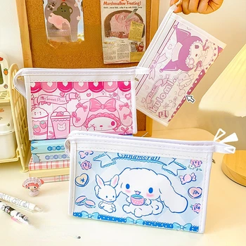 Sanrio Hello Kitty Kuromi My Melody Cinnamoroll Милая Мультяшная сумка для карандашей Девочка Школьница Канцелярская коробка большой емкости