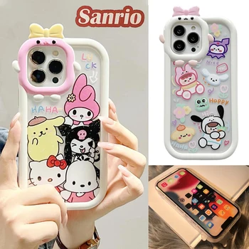 Sanrio Чехол для телефона Hello Kitty для iPhone 14 Plus Pro Max Мультяшный Чехол для iPhone 13 12 11 Прозрачный Мягкий чехол Kawaii Cases