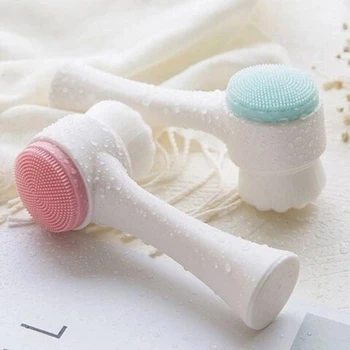 Sdotter 3D силиконовая двусторонняя щетка для ручного массажа лица, очищающее средство для мытья лица, щетка для чистки лица с мягкой щетиной