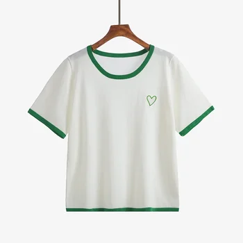 TE25 Красивая геометрическая футболка с графическим принтом, Топы, Милые Женские футболки с коротким рукавом