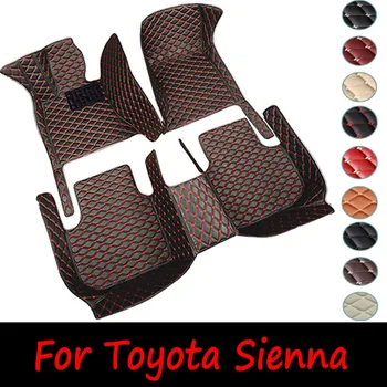 Автомобильные коврики для Toyota Sienna (Семь мест) 2005 2006 2007 2008 Пользовательские автомобильные накладки для ног Аксессуары для автомобильных ковровых покрытий