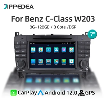 Автомобильный DVD-Мультимедийный Плеер Для Mercedes Benz C-Class W203 CLK W209 W219 CarPlay Android 12 GPS Навигация 4G LTE DSP Стерео Радио