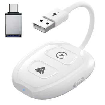 Беспроводной адаптер CarPlay 2-в-1 для Android / Apple, подключенный к беспроводному ключу CarPlay, подключи и играй автомобильный адаптер, подключенный через USB