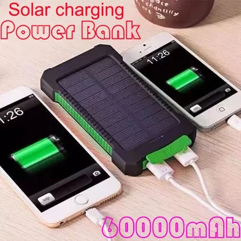 Блок питания Three Defense Solar для мобильных устройств, наружный зарядный банк, солнечная зарядка для телефона большой емкости 60000mah