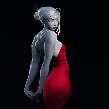 В разобранном виде 1/10 Воин в красном Платье женщина ОФИЦЕР БЮСТ фигурка из смолы миниатюрные модельные наборы Неокрашенный