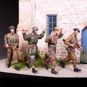 В разобранном виде 1/35 британских войск в Нормандии 1944 года (4 рисунка)    НАБОРЫ миниатюрных моделей из смолы без АВТОМОБИЛЯ, Неокрашенные