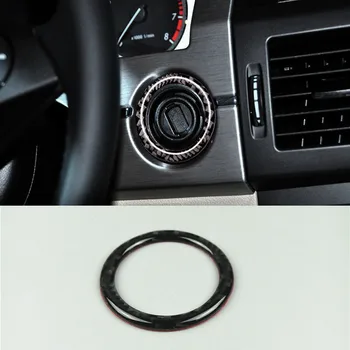 Декоративная накладка для ключа зажигания в виде круга для Mercedes Benz GLK X204 2008-2015 Аксессуары для интерьера автомобиля из углеродного волокна