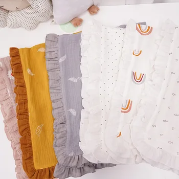 Детский игровой коврик в радужную точку, лист Хризантемы, коврик для пола, Изысканный ковер-палатка, одеяло для пеленания ребенка, одеяло с принтом, хлопковая обертка
