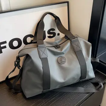 Дизайнерская сумка для фитнеса и путешествий, унисекс, модные дорожные сумки большой емкости, мужская простая черная спортивная женская сумка через плечо 2023 г.