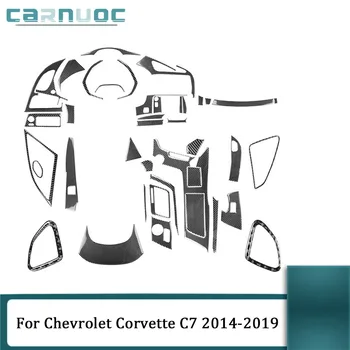 Для Chevrolet Corvette C7 2014 2015 2016 2017 2018 2019 Черные Наклейки для укладки из углеродного волокна, Декоративные Аксессуары для интерьера автомобиля