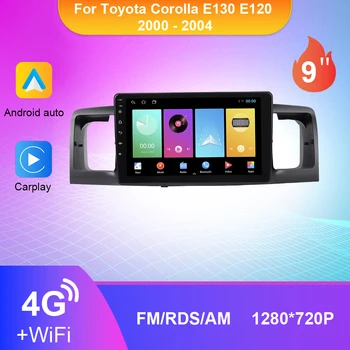 Для Toyota Corolla E130 E120 2000-2004 Android 10 Автомобильное Радио Carplay Авто Стерео FM Мультимедийный Видеоплеер Навигация WIFI GPS