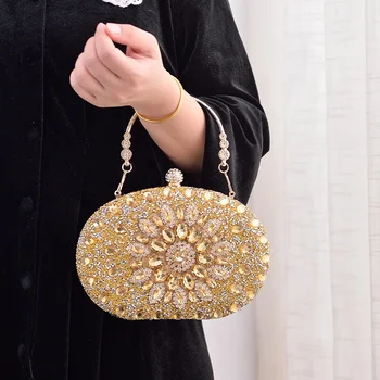 Женская вечерняя сумочка, клатч, роскошная сумка с бриллиантами в виде подсолнуха, женская сумка для вечеринок, Свадебная сумочка, клатчи, сумочка