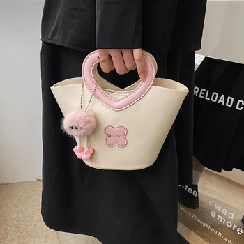 Женская сумка Mini Heart 2023, необычная сумка-тоут, сумка через плечо из искусственной кожи, сумка-мессенджер Y2K, роскошная дизайнерская сумка Kpop