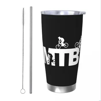 Забавный логотип MTB Cycling для горных байкеров.png Термокружка с вакуумной изоляцией, автомобильные кружки из нержавеющей стали, непроливайка