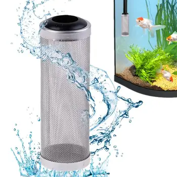 Защита аквариума, входной фильтр, крышка предварительного фильтра, сетка для креветок из нержавеющей стали, Сетчатый впускной фильтр диаметром 12/16 мм