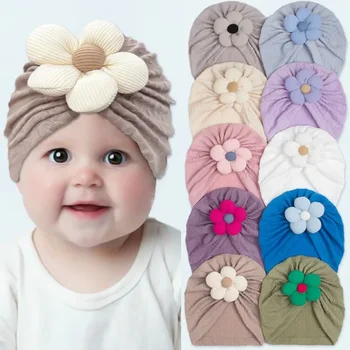 Зимняя Новая Детская теплая шапочка-пуловер с цветочным рисунком, детская Жаккардовая полосатая Индийская шапочка для девочек, Шапочка для волос
