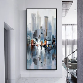Изготовленное на заказ здание мост городской пейзаж абстрактный плакат картина украшение дома гостиной обои из папье-маше обои для стен