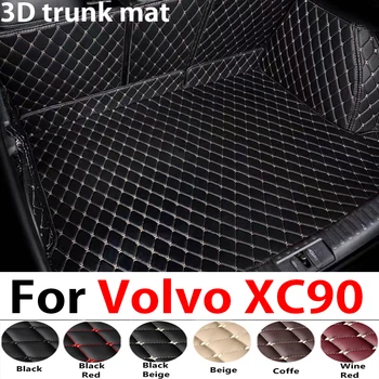 Изготовленные на заказ кожаные автомобильные коврики в багажник для Volvo XC90 2015-2021 Задний коврик в багажник, поддон, ковер, грязь