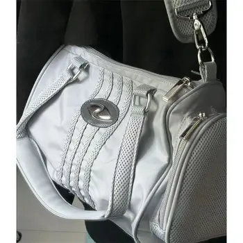 Корейские винтажные простые сумки через плечо, повседневные спортивные сумки класса люкс Y2k, Нейлоновые женские сумки большой емкости, дорожная сумка