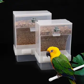 Коробка для корма для птиц Пластиковая Автоматическая кормушка для птиц С защитой от брызг Прочный Автоматический контейнер для корма для птиц-попугаев