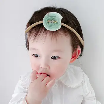 Красивая повязка для волос для новорожденных, головные уборы для девочек, детская повязка на голову, безопасное одевание
