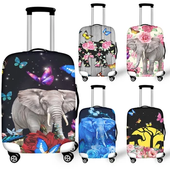 Красочный мультяшный слон-бабочка, легко устанавливаемый Складной чехол для чемодана, защитные чехлы для багажа для путешествий в самолете, 18-32 дюйма