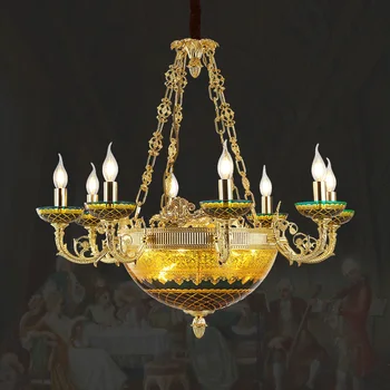 Латунный керамический подвесной светильник в стиле Европейской Империи, Люстра для гостиной и столовой в стиле Home Deco, Классическая Роскошная люстра Droplight