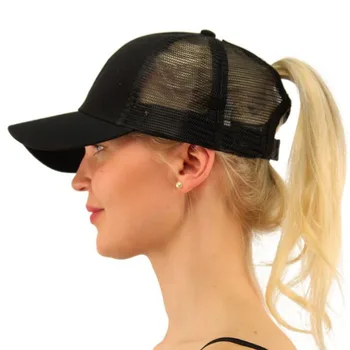 Летняя Мужская Женская бейсболка с хлопковым хвостом, открывающаяся сзади, сетчатая бейсболка, Однотонная солнцезащитная шляпа, Глянцевая кепка с утиным язычком, женская шляпа