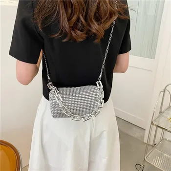Маленькие сумки-мессенджеры через плечо с бриллиантовым дизайном для женщин, летний тренд 2023, роскошные модные дорожные сумки через плечо, кошельки